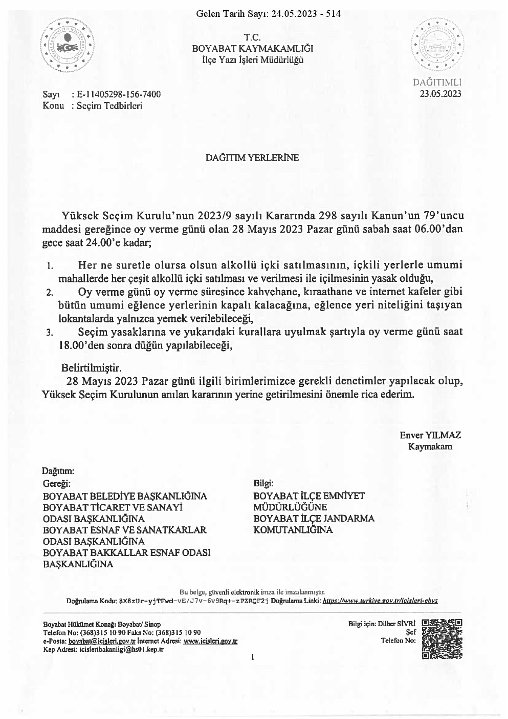 28 Mayıs Seçim Tedbirleri