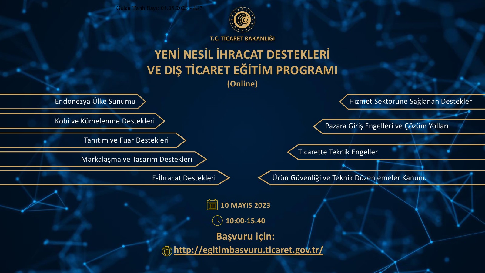 Yeni Nesil İhracat Destekleri ve Dış Ticaret Eğitim Programı - 10 Mayıs 2023