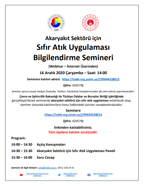 Akaryakıt Sektörü için Sıfır Atık Uygulaması Bilgilendirme Semineri