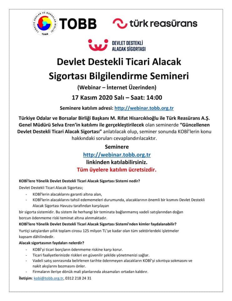 Devlet Destekli Ticari Alacak Sigortası Bilgilendirme Semineri