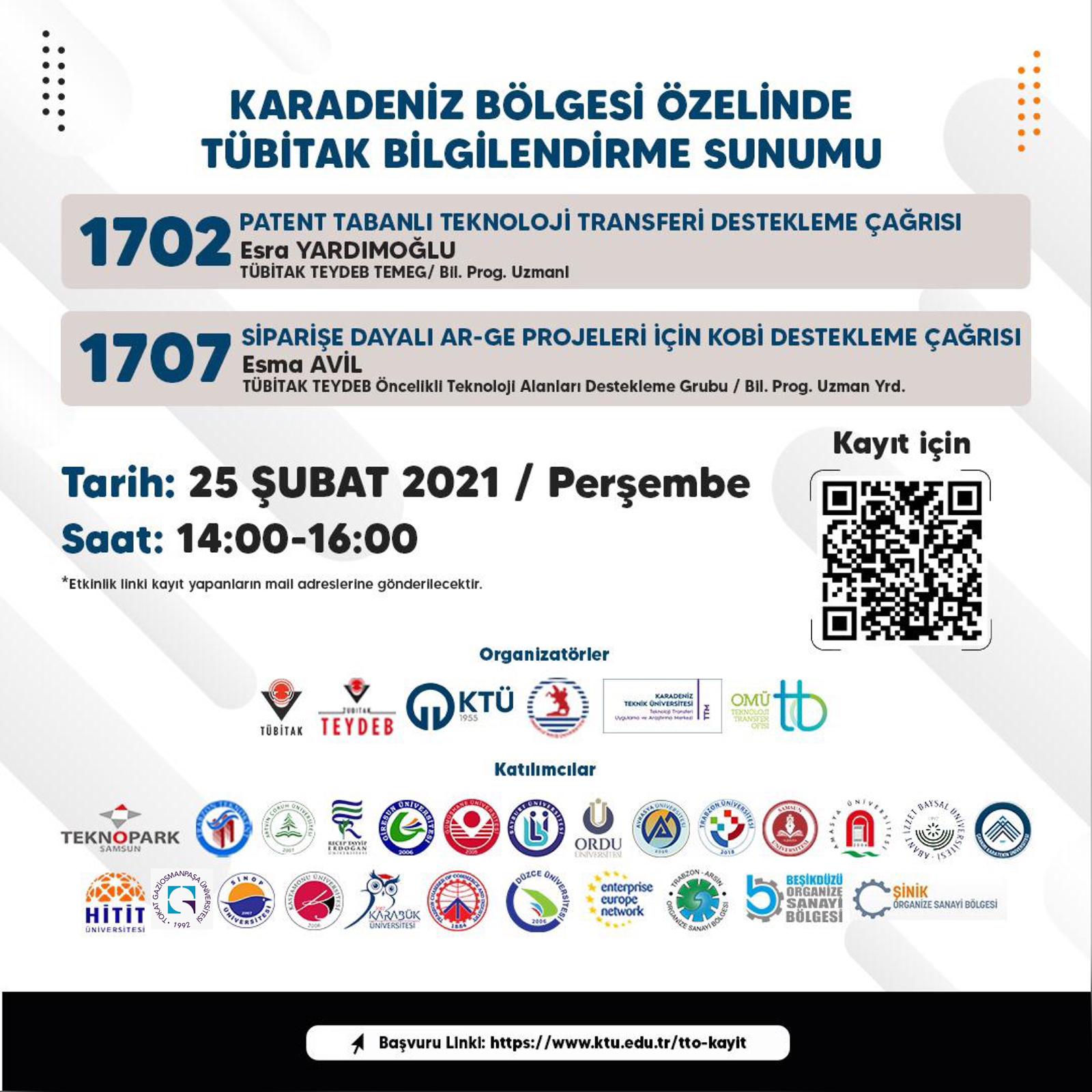 Karadeniz Bölgesi Özelinde Tübitak Bilgilendirme Sunumu