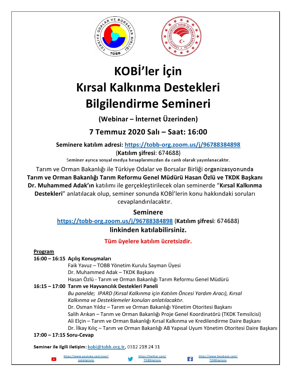 KOBİ’ler İçin Kırsal Kalkınma Destekleri Bilgilendirme Semineri