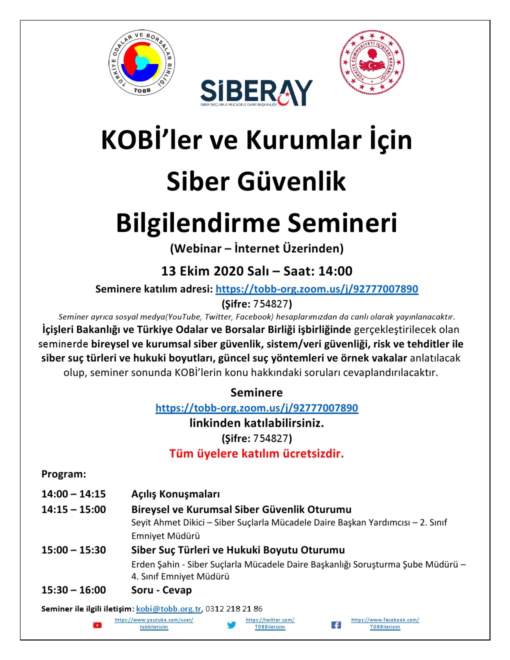 KOBİ’ler ve Kurumlar İçin Siber Güvenlik Bilgilendirme Semineri