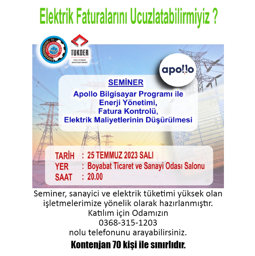 Seminer: Elektrik Faturalarını Ucuzlatabilir Miyiz?