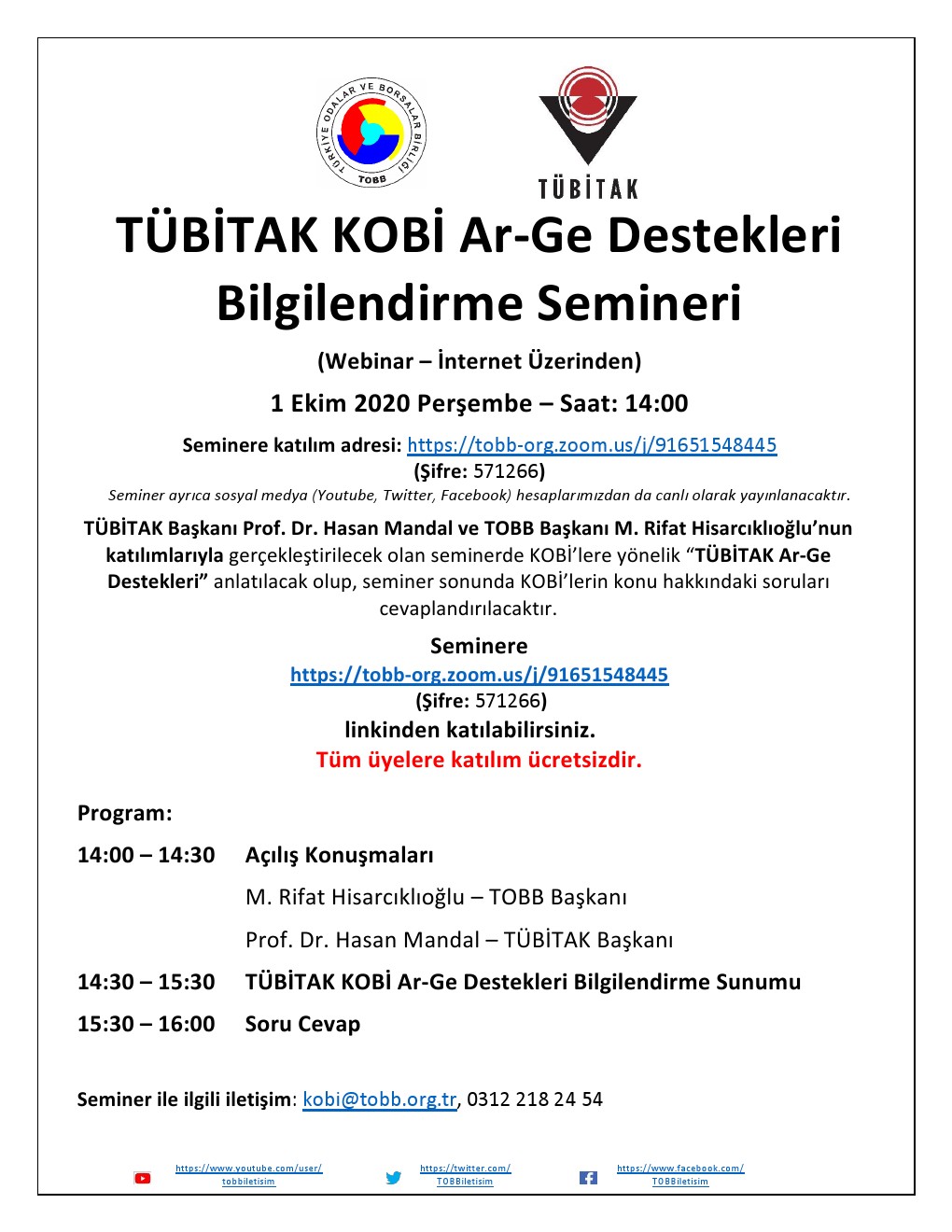 TÜBİTAK KOBİ Ar-Ge Destekleri Bilgilendirme Semineri