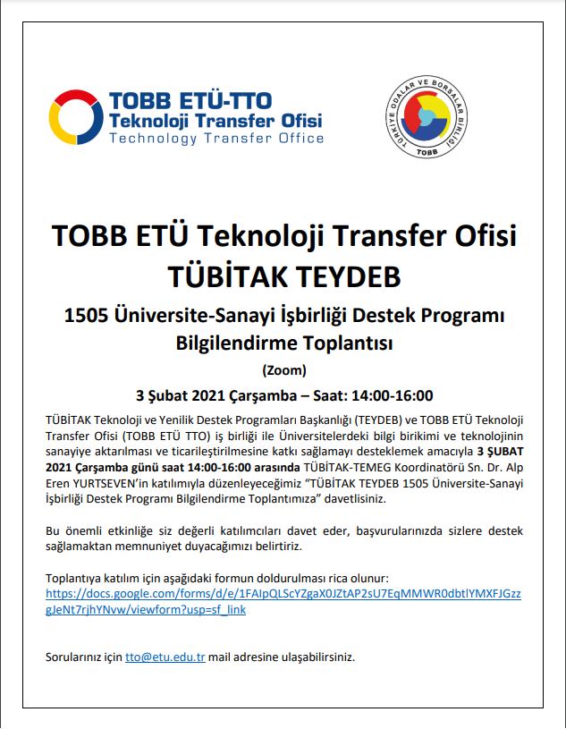 Üniversite-Sanayi İşbirliği Destek Programı Bilgilendirme Semineri