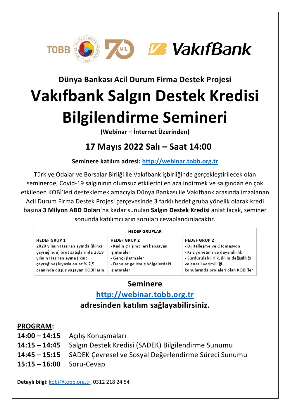 Vakıfbank Salgın Destek Kredisi Bilgilendirme Semineri